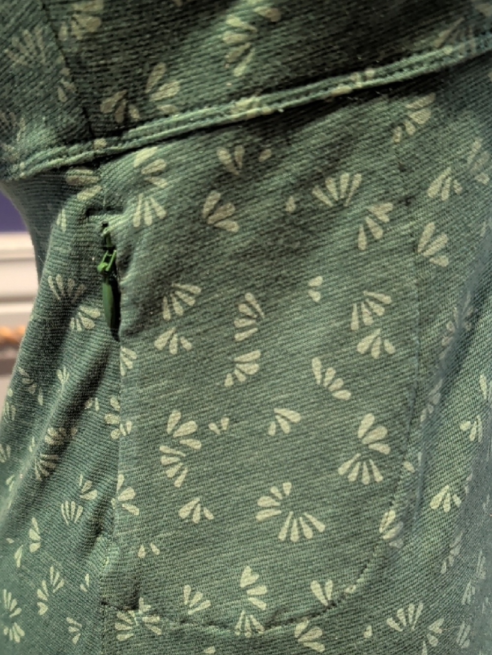 Toad&Co Sage Green Sleeveless V-Neck Midi Dress with Micro Floral Print - Picture 3 of 6